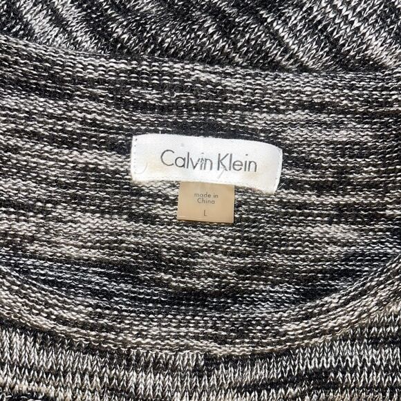 CalvinKlein L Sweaterdress Long sleeve,roundneck,stripepattern,fitand flare gray - Picture 4 of 6